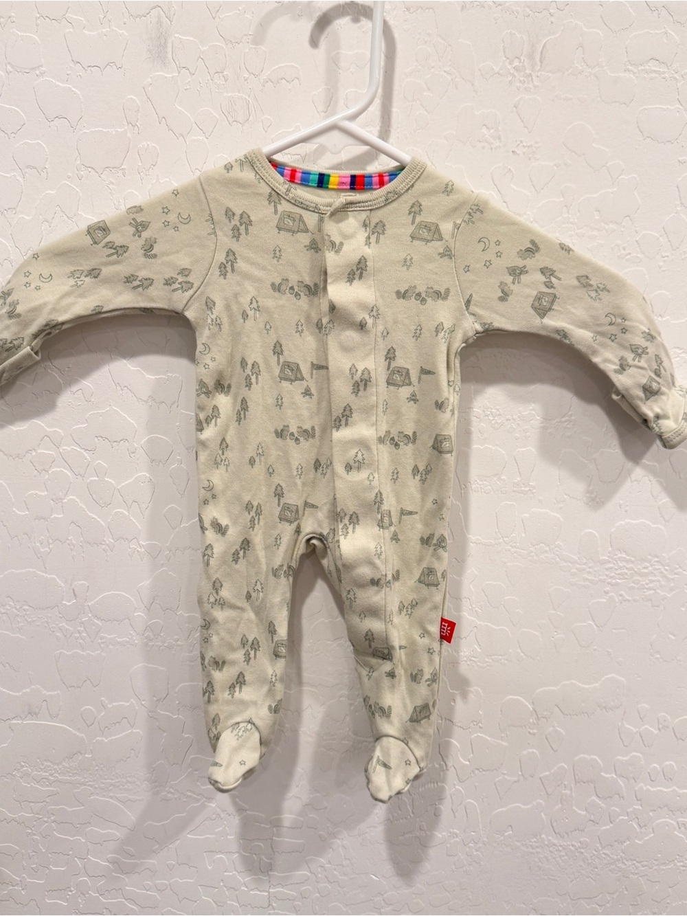 Magnetic Me Green Footed One-Piece Pajamas Newborn Cabin Tree Organic Cotton
